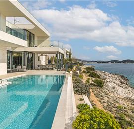 3 x 5 bedroom seafront villa with heated infinity pool near Rogoznica, sleeps 10